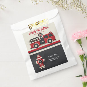 Sound the Alarm Minimalist Firefighter Baby Shower Favor Bag