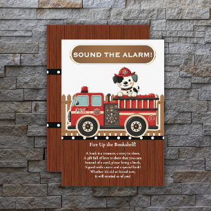 Sound the Alarm! Modern Firetruck Baby Shower Enclosure Card