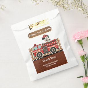 Sound the Alarm! Modern Firetruck Baby Shower Favor Bag