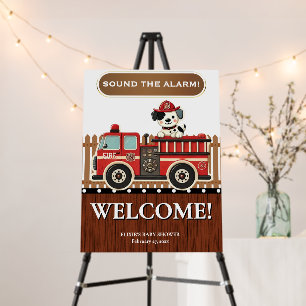 Sound the Alarm! Modern Firetruck Baby Shower Foam Board