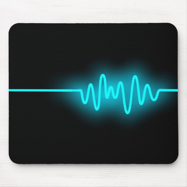Sound Wave - Blue on Black Mouse Pad (Front)