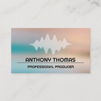Sound Wave | Glass Texture Background Business Card by lovely_businesscards at Zazzle