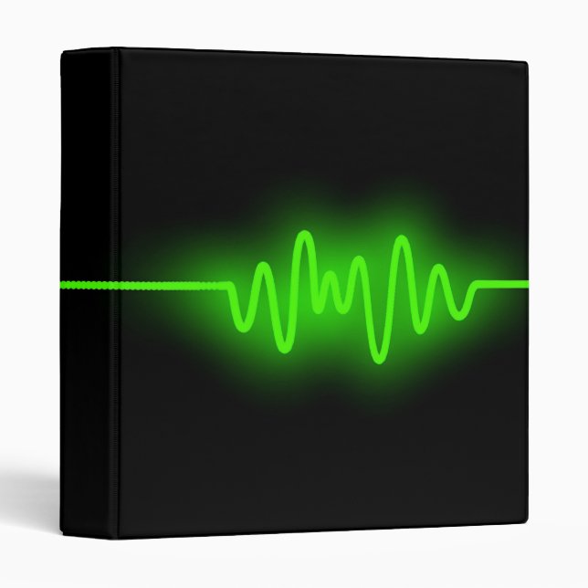 Sound Wave - Green and Black 3 Ring Binder (Front/Spine)