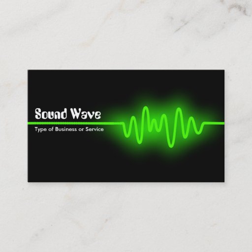 Customizable Sound Wave - Green and Black Business Card