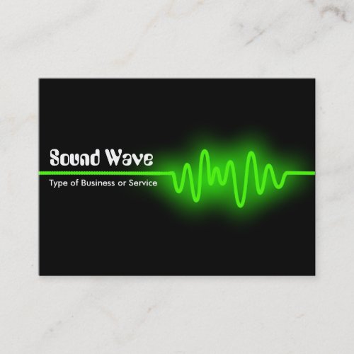 Sound Wave - Green and Black Business Card Template