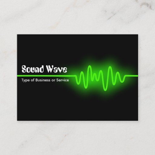 Customizable Sound Wave - Green and Black Business Card Template