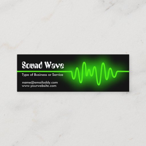 Customizable Sound Wave - Green and Black Business Card Templates