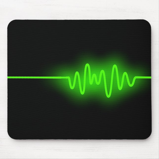 Sound Wave - Green on Black Mouse Pad (Front)