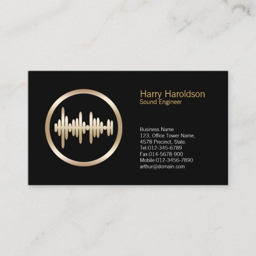 Sound Wave Icon Sound Engineer Business Card