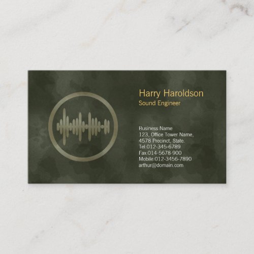 Sound Wave Icon Sound Engineer Business Card