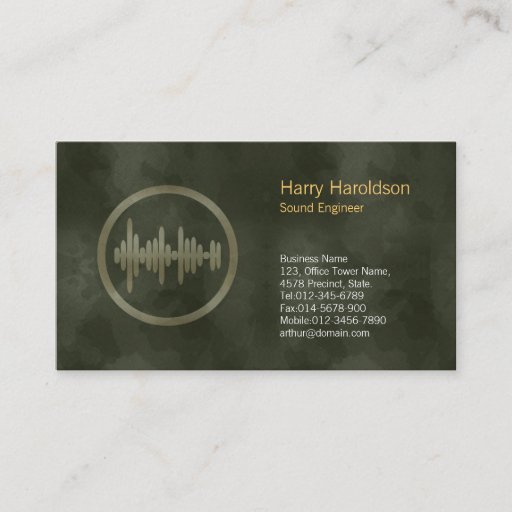Customizable Sound Wave Icon Sound Engineer Business Card