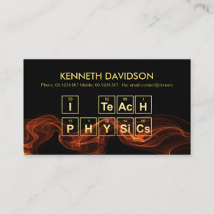 Sound Wave Physics Tutor Periodic Table Chemist Business Card
