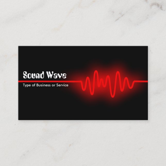 Sound Wave - Red and Black Business Card (Front)