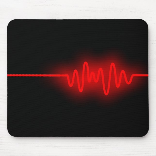 Sound Wave - Red on Black Mouse Pad (Front)