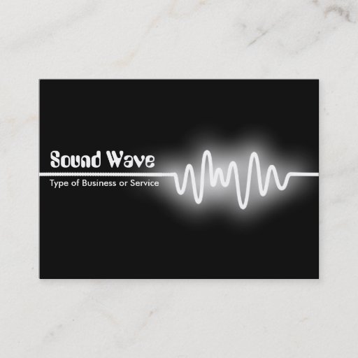 Customizable Sound Wave - White and Black Business Card