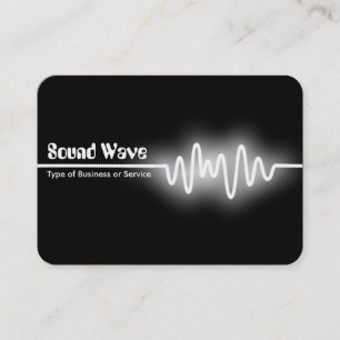 Sound Wave - White and Black (Round Corner) Business Card