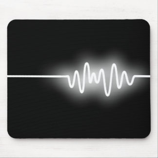 Sound Wave - White on Black Mouse Pad