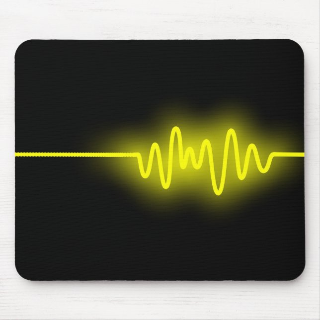 Sound Wave - Yellow on Black Mouse Pad (Front)