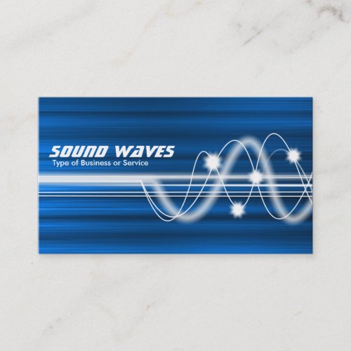 Sound Waves - Blue Brushed Texture Business Card Templates