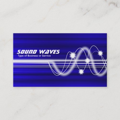 Sound Waves - Blue Brushed Texture Business Card Template