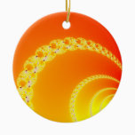Sound Waves Fractal Art Ceramic Ornament
