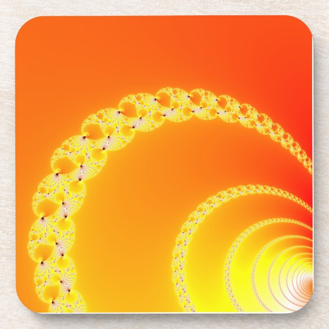 Sound Waves Fractal Art Drink Coaster (Front)