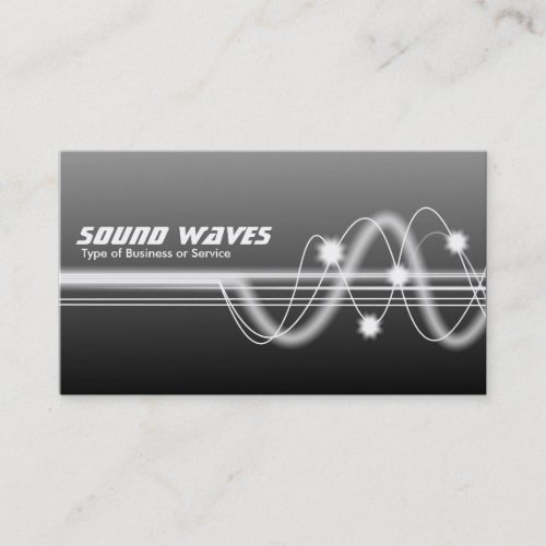 Sound Waves - Gray Shaded Business Card Template