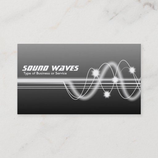 Customizable Sound Waves - Gray Shaded Business Card Template