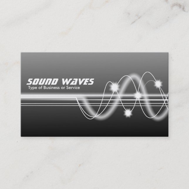 Sound Waves - Gray Shaded Business Card (Front)
