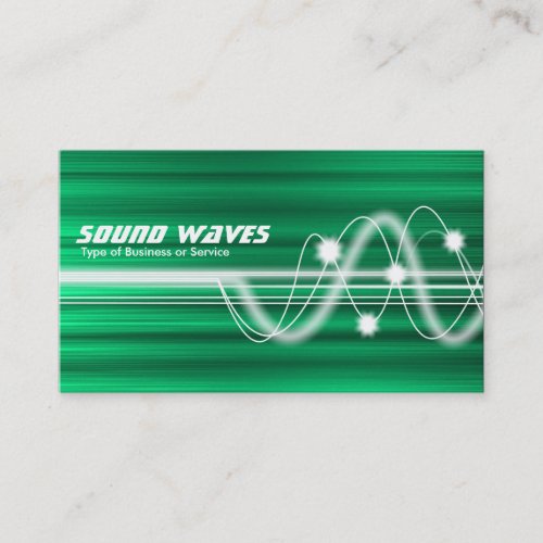 Sound Waves - Green Brushed Texture Business Cards