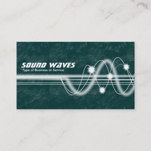 Customizable Sound Waves - Green Earth Business Card Templates