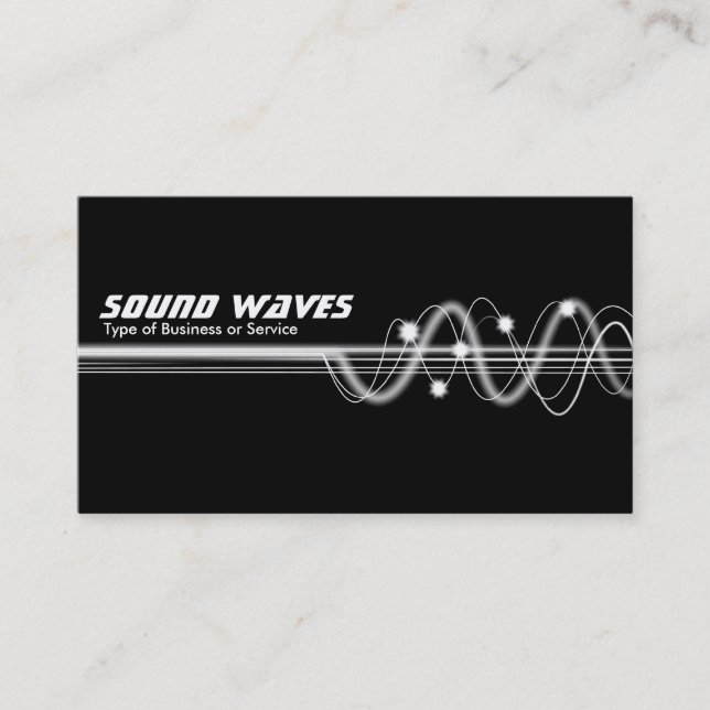 Sound Waves II - Black Business Card (Front)