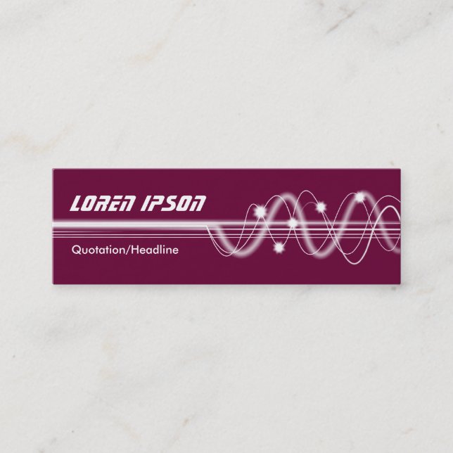 Sound Waves II - Deep Crimson Mini Business Card (Front)