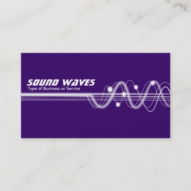 Sound Waves II - Deep Violet Business Card (Front)