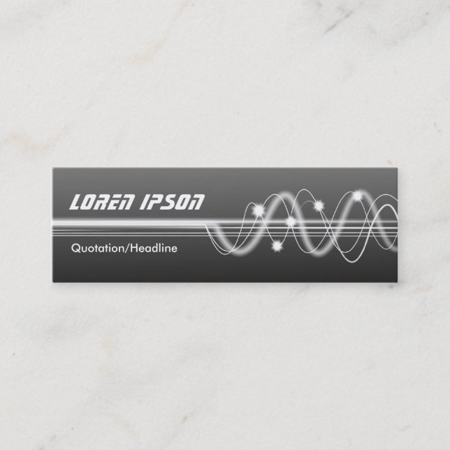 Sound Waves II - Shaded Gray Mini Business Card (Front)