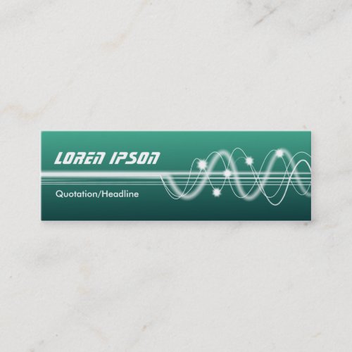 Sound Waves II _ Shaded Green Mini Business Card