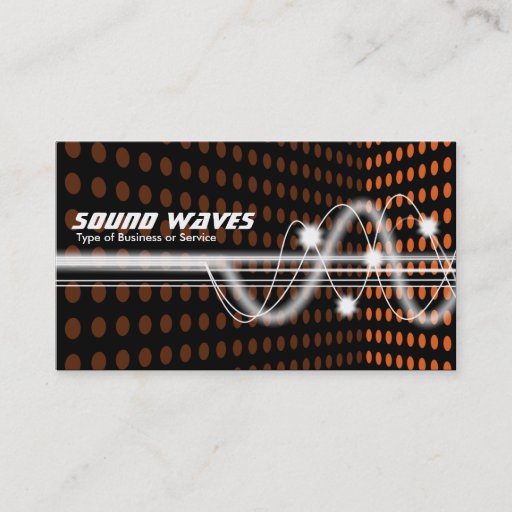 Customizable Sound Waves - Spot Corner - Orange Business Card