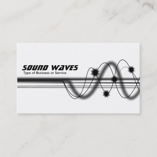 Sound Waves - White Anti-Matter Business Card Templates