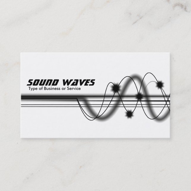 Sound Waves - White Anti-Matter Business Card (Front)