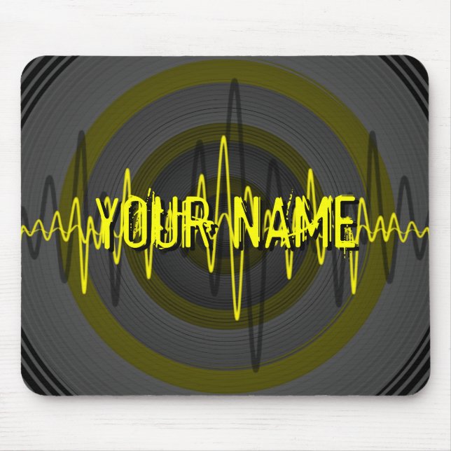 Sound Yellow Dark 'Name' mousepad (Front)