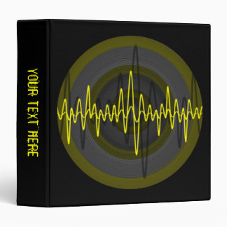Sound Yellow Dark Round 'Your Text' binder black