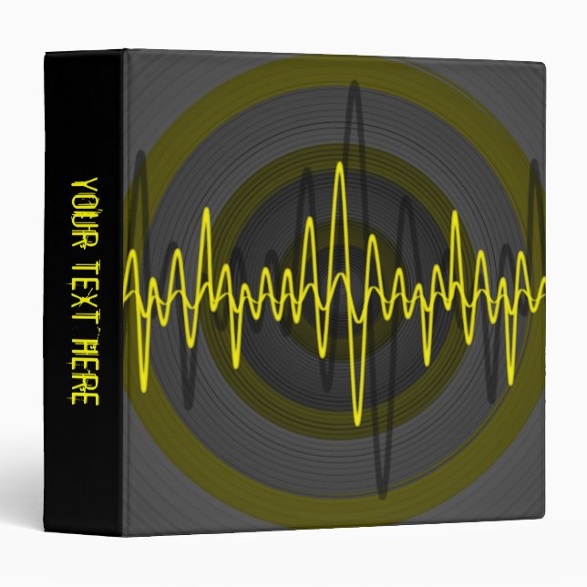Sound Yellow Dark 'Your Text' binder black (Front/Spine)