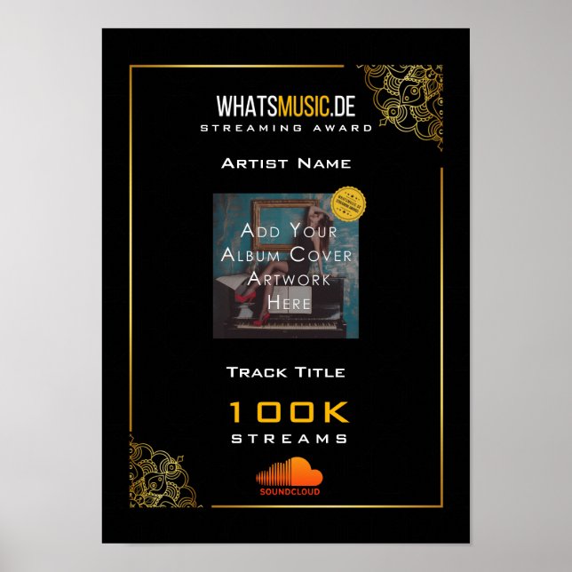 SoundCloud Music Streaming Award Poster (Front)