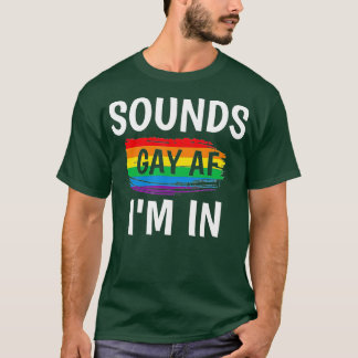 Sounds Gay AF Im In Gay Pride Rainbow Stripe T-Shirt