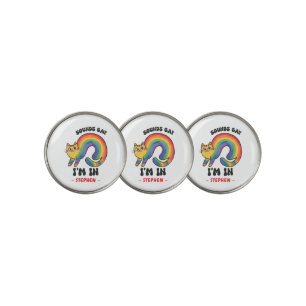 Sounds Gay, I’m In – Rainbow Cat LGBTQ Pride Golf Ball Marker