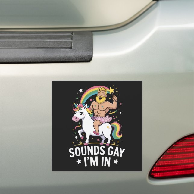Sounds Gay Im In  Car Magnet (In Situ)