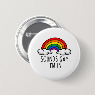 SOUNDS GAY I'M IN - Cute Rainbow Button