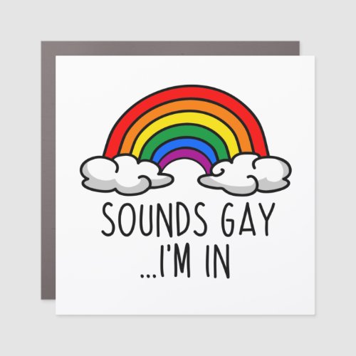 SOUNDS GAY IM IN _ Cute Rainbow Car Magnet