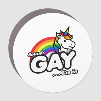 Sounds Gay I'm In - Cute Unicorn Rainbow Car Magnet