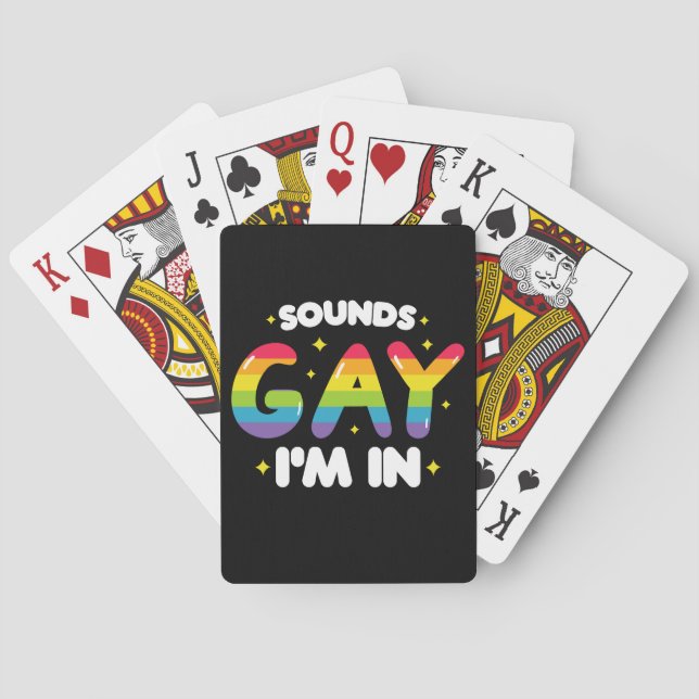 Sounds Gay I'm In Funny LGBT Pride Poker Cards (Back)